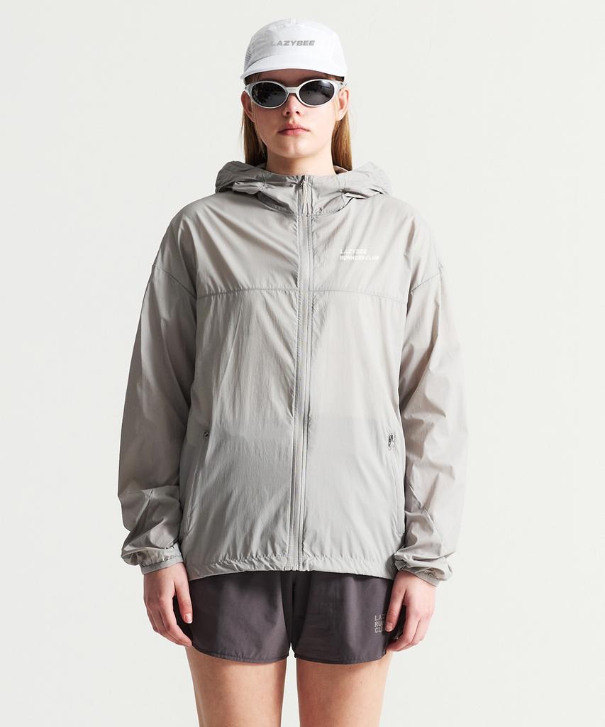 Lazybee [Summer Set] Airglide Packable Running Windbreaker + 5-Inch 2-In-1 Shorts Set M Grey
