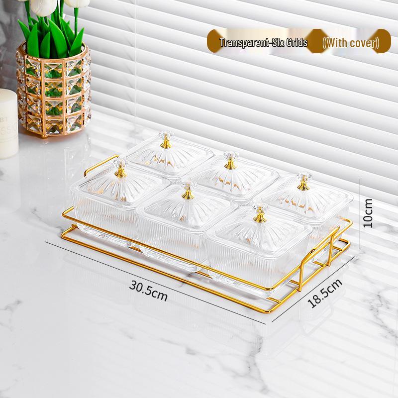 Luxury Multifunctional Fruit and Snack Compartment Plate for Home, Bar, and KTV