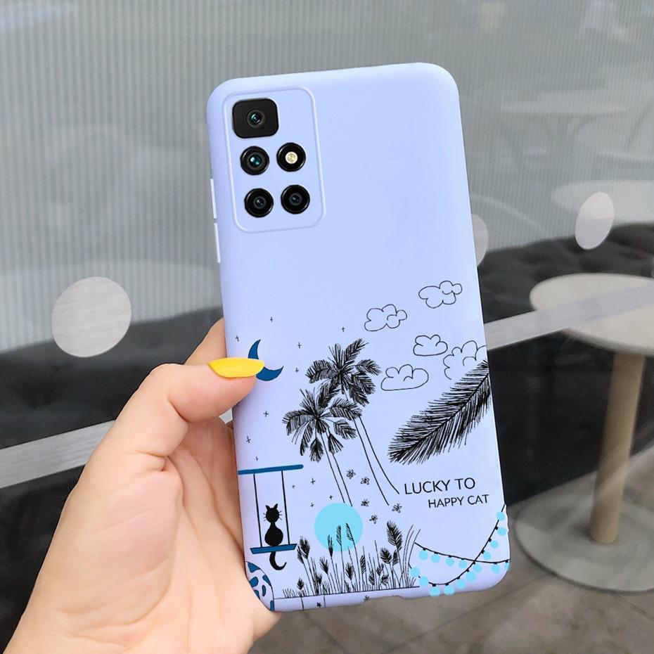 Case For Redmi 10 2022 Stylish Girl Flower Painted Cover For Xiaomi Redmi 10 Coque Fundas Redmi10 4G Soft Silicone Bumper