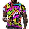 Mote Joint Graffiti Art Herre T-skjorte Hip Hop Casual Harajuku Trykte T-skjorter Ny Personlighetstrend Rund Hals Farge Topper