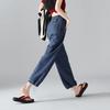 SOFSIL Women's Cotton Linen Elastic Waist Jogger Jeans