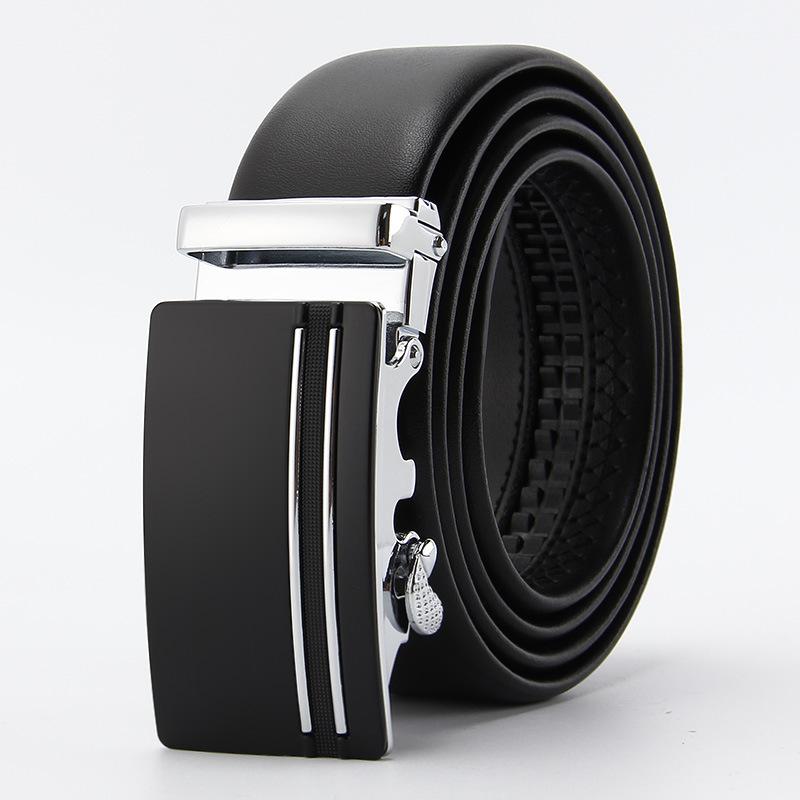 

Новый стиль Узорная мужская окантовка Второй слой коровьей кожи Автоматическая пряжка Ремень в стиле часов Деловой и повседневный мужской ремень 110-130CM