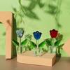 Captivating Crystal Tulips Sculpture Glass Miniature Flower Decorative Figurine Ornament for Valentines Day Gift Giving