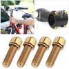 4Pcs Portable M6x18 Titanium Alloy Mountain Bicycle Road Bike Stem Screw High Strengthgolden