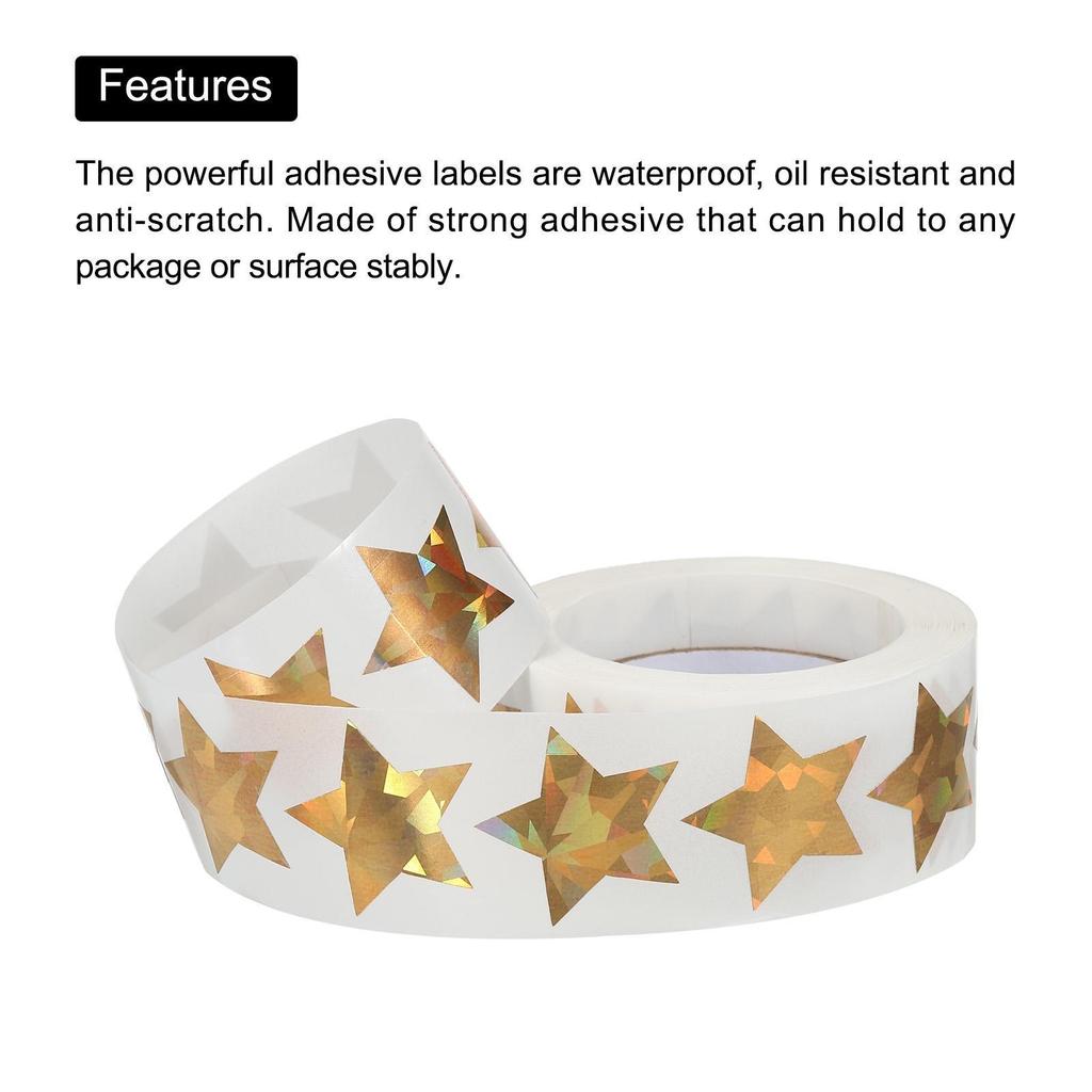 500pcs/roll Exquisite Laser Blank Five-pointed Star Stickers Handmade Decoration Holiday Birthday Party Sealing Label Sticker