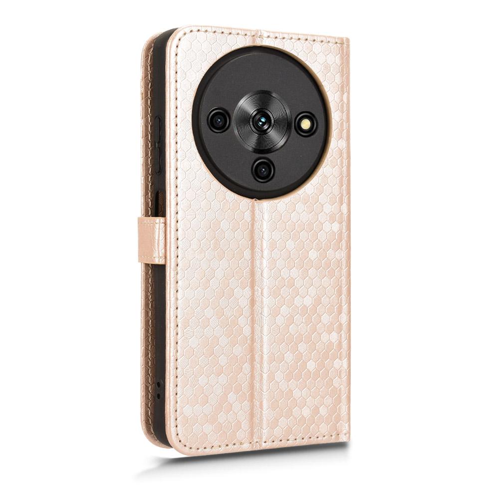 For ZTE Blade A76 5G Wallet Case Dot Pattern Imprint PU Leather Phone Cover with Wrist Strap