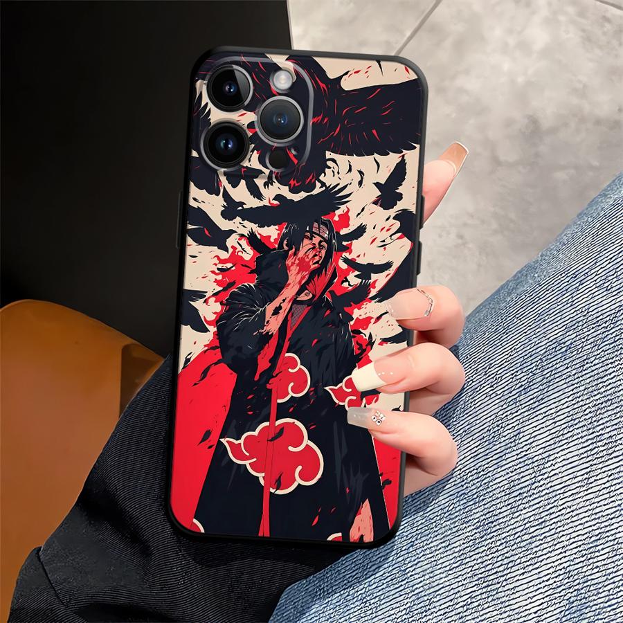 Black Soft Phone Cover Case for iPhone 7 8 17Air 15 16 14 Plus XR 13 12 11 17 Pro Max XS Max Anime N-NARUTOS