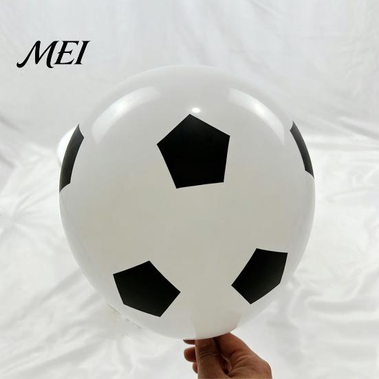 Football Fan Party Supplies 36 Inch Balloons, Explosion-Proof Latex Soccer Print Black And White Balloon Sports Theme Decor for Game Day, Inflatable