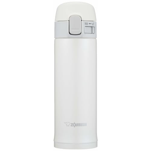 Zojirushi Stainless Steel Water Bottle, 300ml, One-Touch Open Type, White, SM-PC30-WA