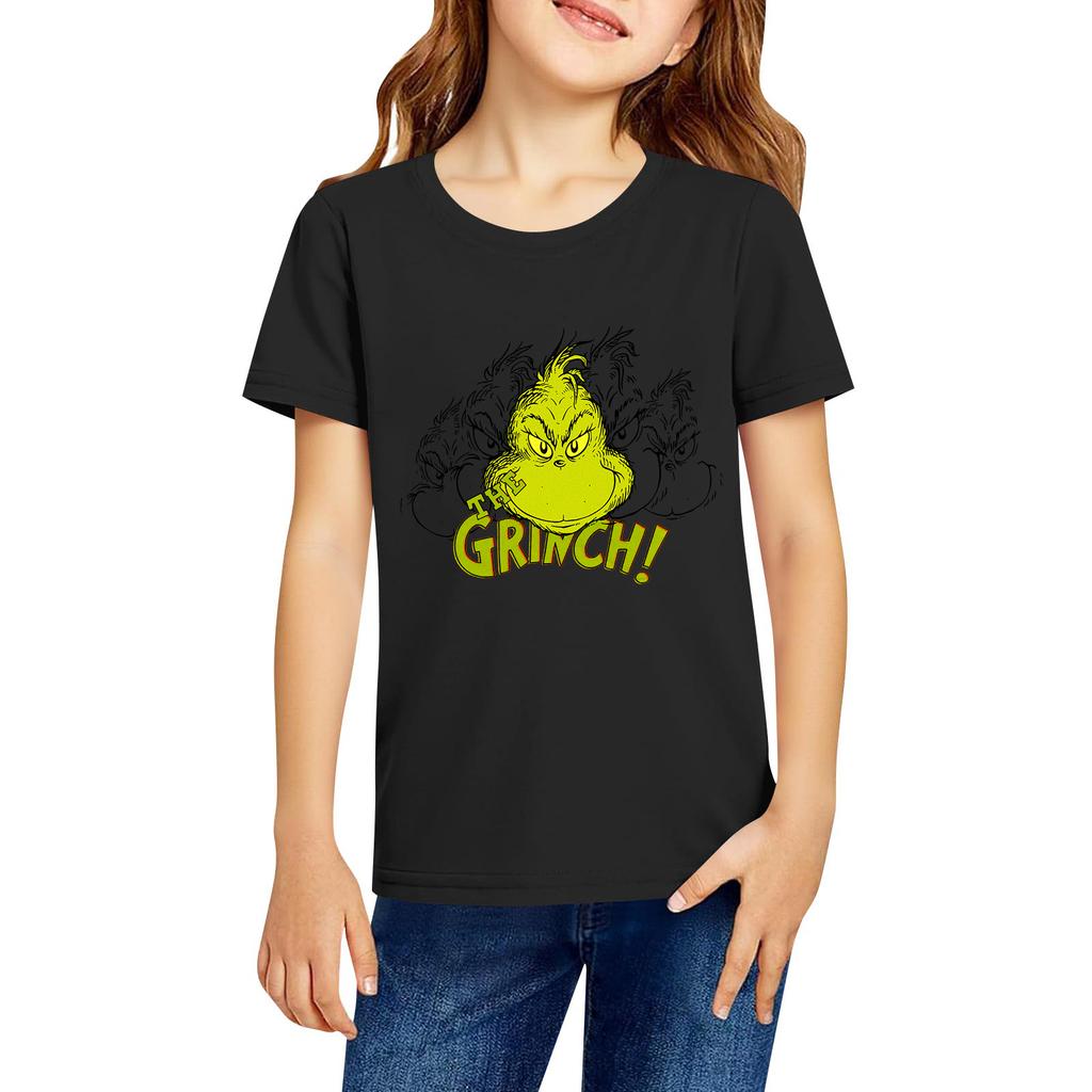 Fashionable Round Neck Short Sleeve Work Clothes Printed Tops For KID Summer Tops