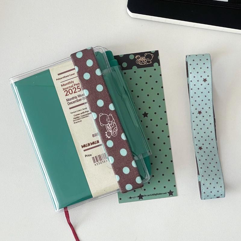 A7 M5 Planner Notebook Elastic Strap Ins Style Cute Strawberry Bear Decoration Elastic Scrapbooking Storage Accessory