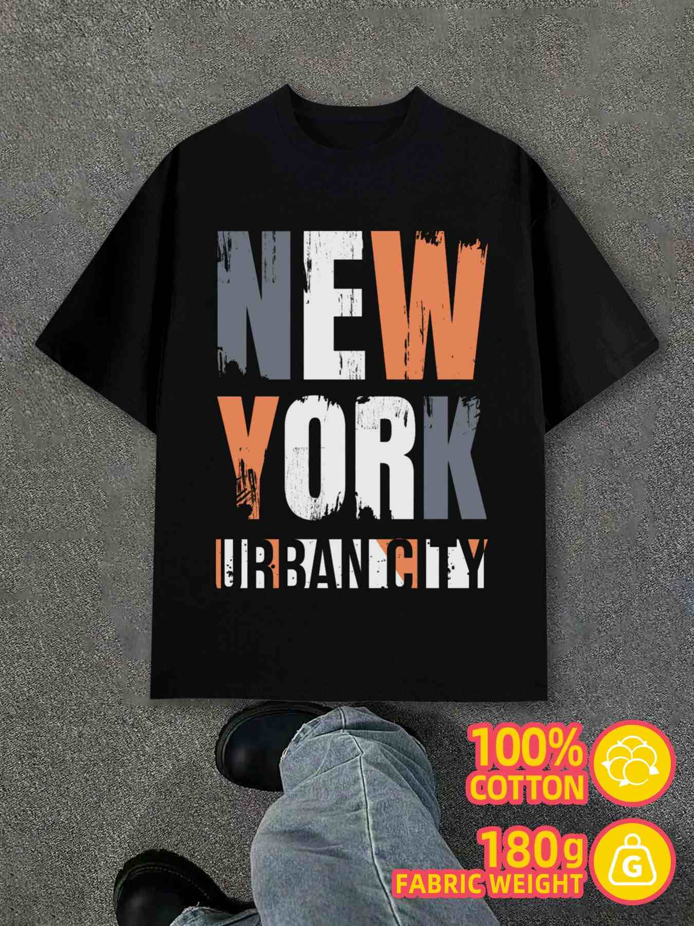 T-Shirt Y2K York Urban City Comfort Black Regular Fit L