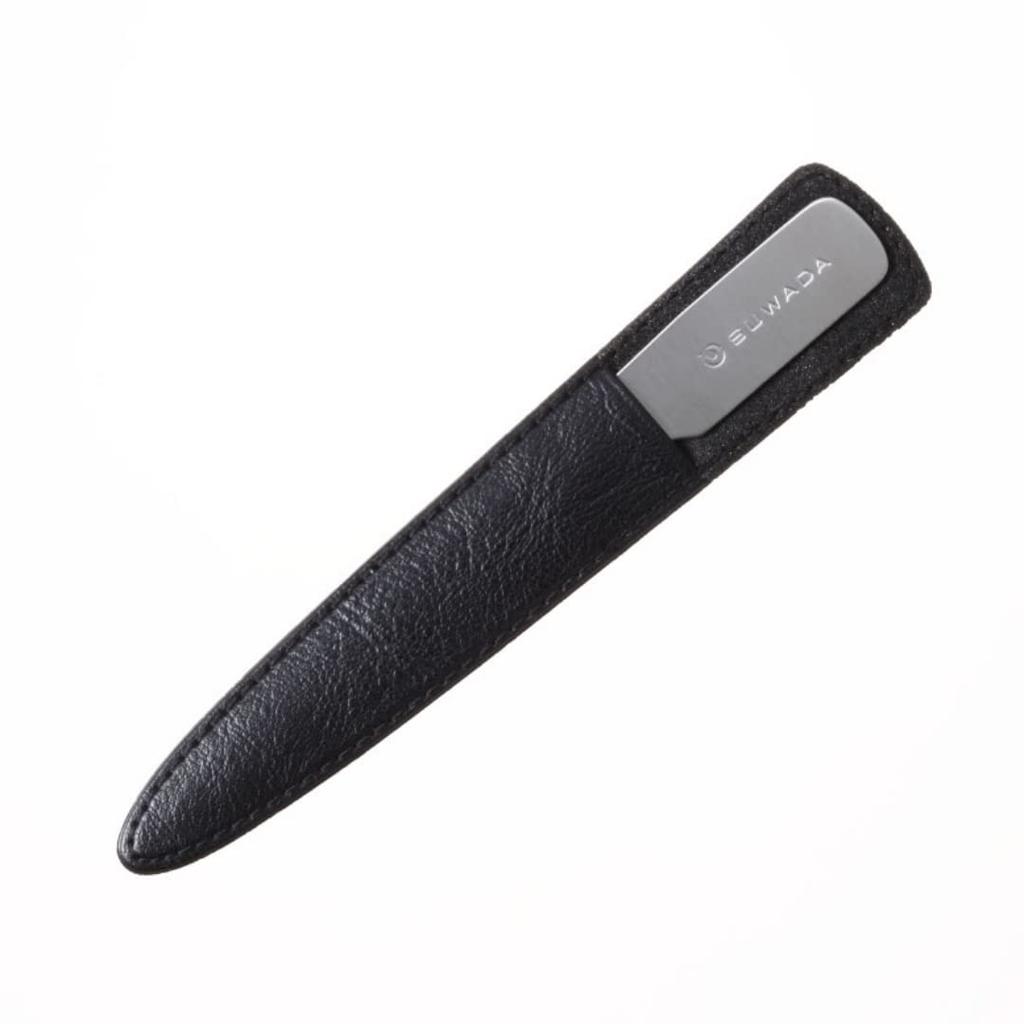 SUWADA Edelstahl-Nagelfeile 110mm mit Etui Hergestellt in Japan (Schwarz)