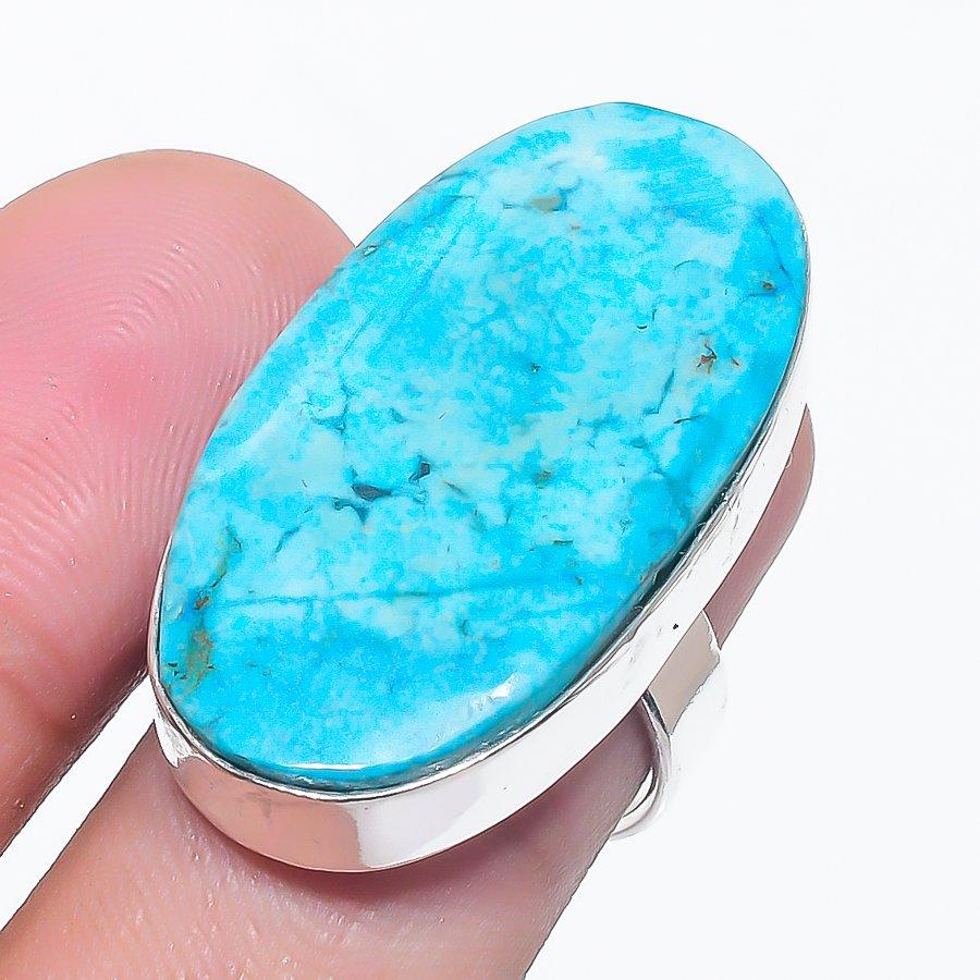 Natural Tibetan Turquoise 925 Sterling Silver Jewelry Ring Size 6.5 y6O65