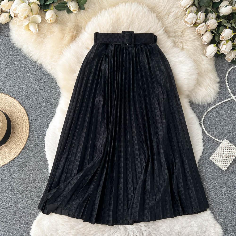 Mid-Length Skirt Women's Autumn Popular Skirt Pleated Skirt