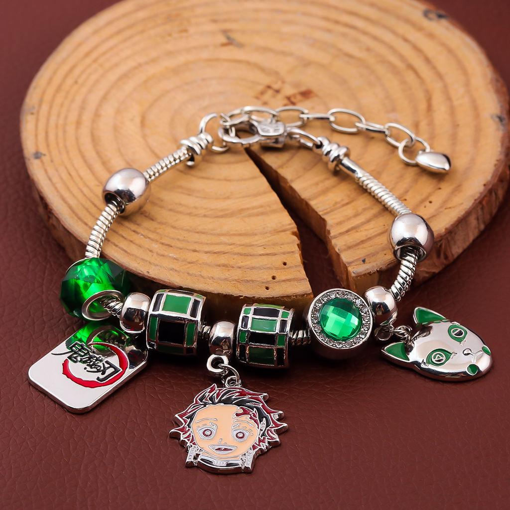Anime Bracelet Tanjiro Nezuko Colorful Doll Character Pendant Bracelet Unisex Jewelry Accessories Gift