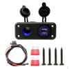 Dual Panel with Screw Waterproof Adapter Kit USB Ports for 12V-24V Marine RV, Lights