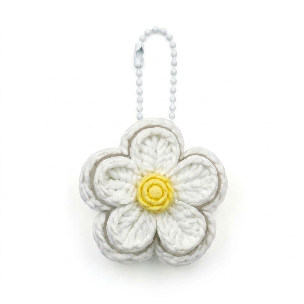 3D Print Flower Mechanical Clicker Keychain Crisp Click Sound Clicker Mechanism Knit Texture Fidget Keychain Simulation Plastic