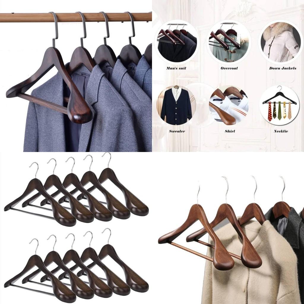 Heavyduty Wooden Clothes Hangers With Retro Style For Garment Display And Storage