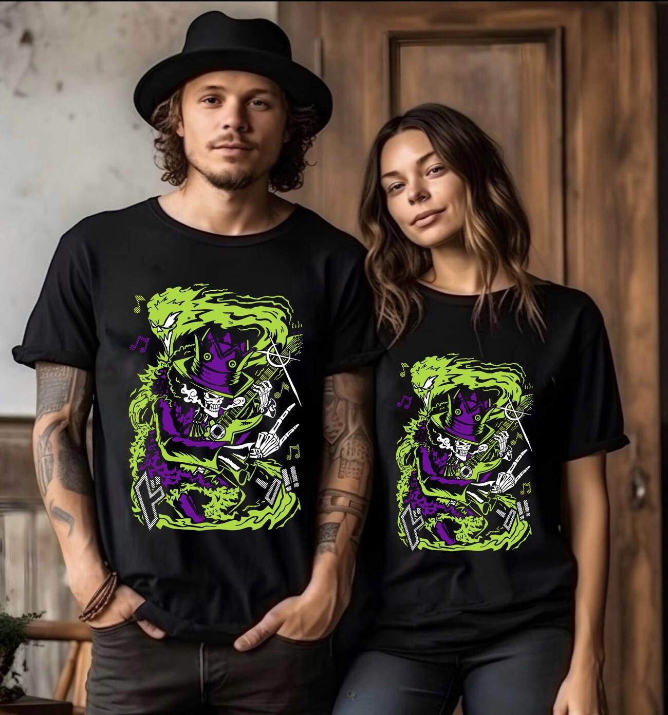 Trend Anime T-Shirt Mens Womens Tees Top Brook Soul King anime T-Shirt Mens Womens Tees Top, gift Anime Manga Ts XL