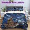 Starry Sky Animals Pattern Bedding Quilt Set Quilt Cover Pillowcase Home Decoration Birthday Gift (1 * Duvet Cover + 2 * Pillowcase, Without Core)