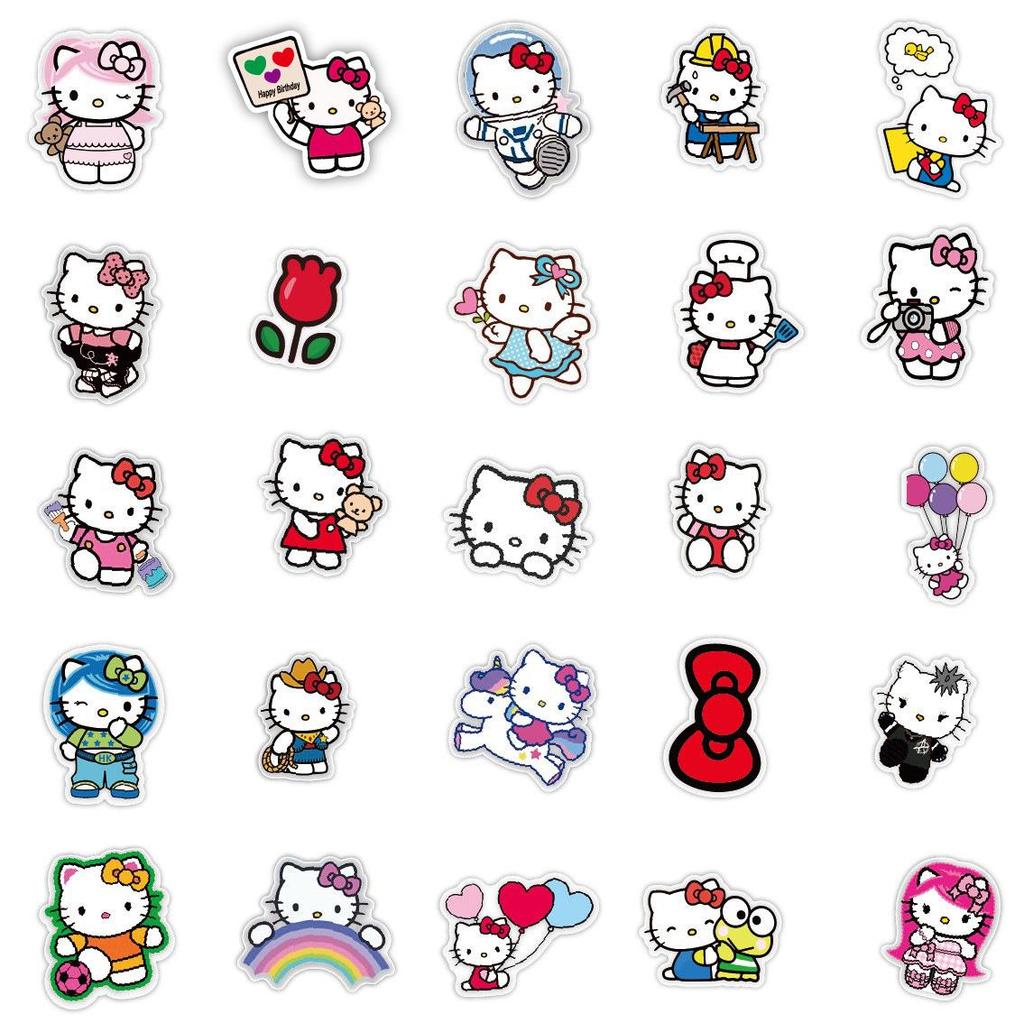 Набор наклеек Hello Kitty: 50 листов для украшения блокнотов, стаканов для воды, багажа, мобильных телефонов - Идеальный детский подарок для DIY