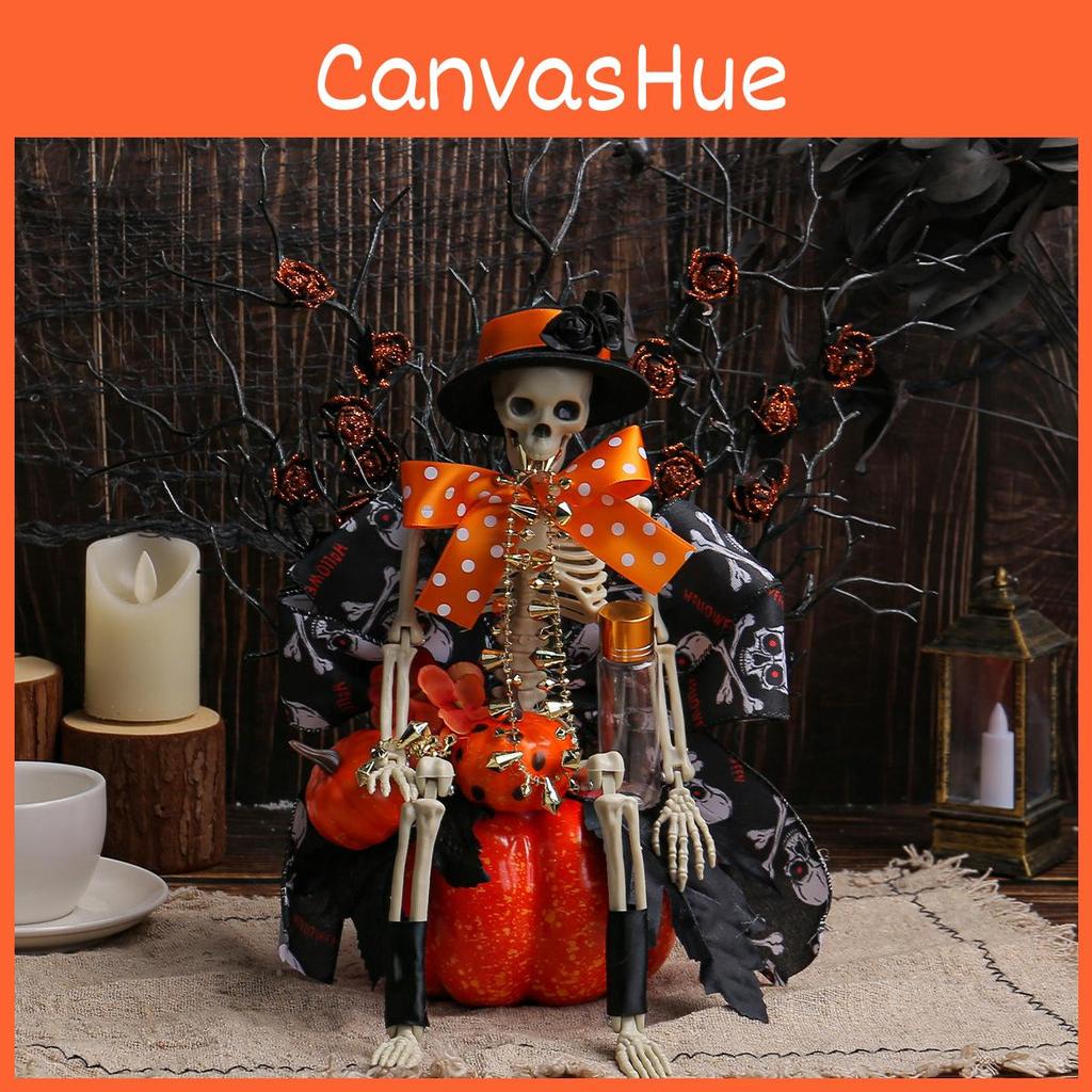 Pumpkin Skeleton Halloween Tabletop Ornament Party Decoration Spooky Props Event