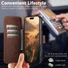 iPhone17ProMax Magnetic Leather Flip Case with Card Slot and Wireless Charging Stand