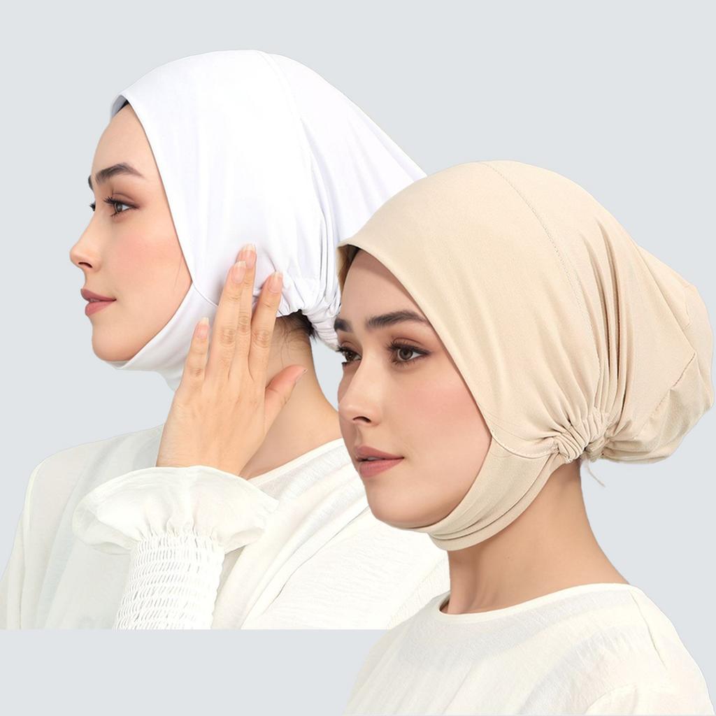 1/2/Pcs Muslim Inner Cap Hijab For Women Solid Underscarf Hijab Undercap Scarf Turban Hat Islamic Muslim Hijabs Ready To Wear