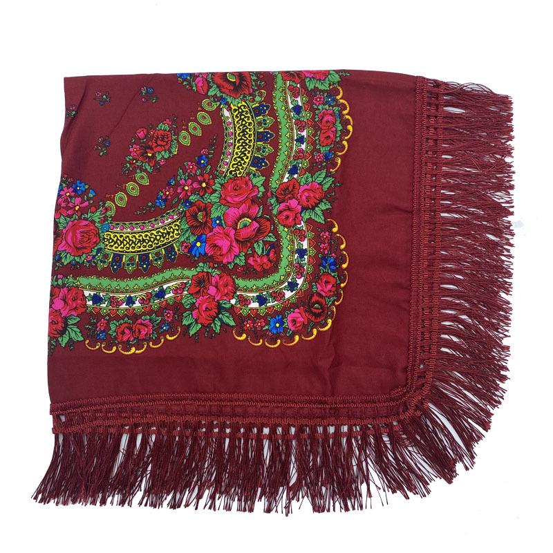 Xinjiang Print Tassel Shawl: Ethnic Floral Scarf for Dust and Sun Protection