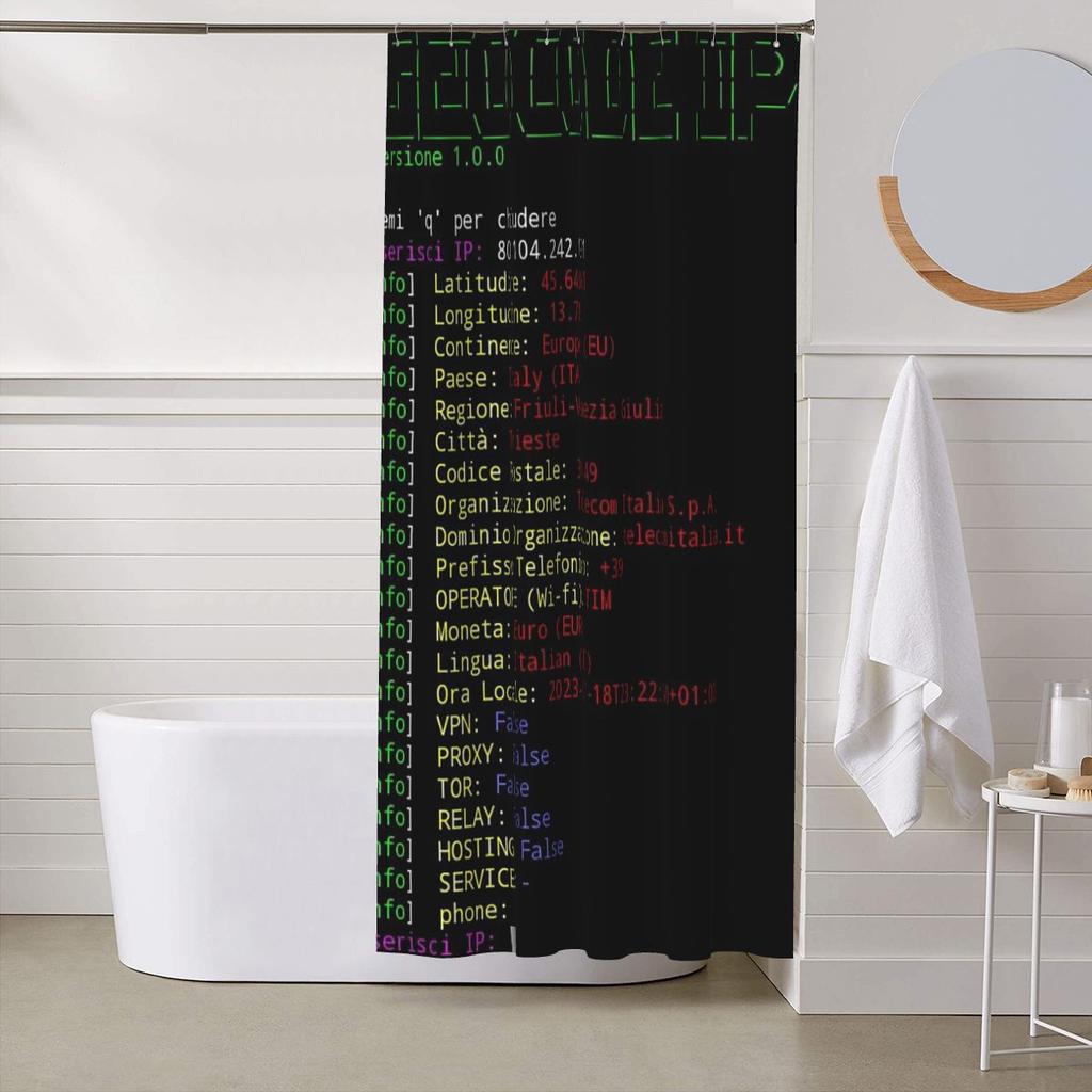 Hacker Code Binary Code Geek Science Computer Shower Curtain Bathroom Polyester Waterproof Bath Curtains With Hooks