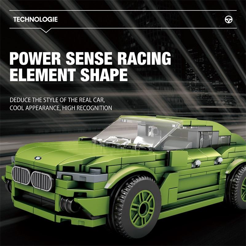 Non-Toxic 452Pcs City Sports Car Assembly Building Blocks Green Supercar Racing Vehicle Model Bricks Children Educational Toys Birthday Gifts