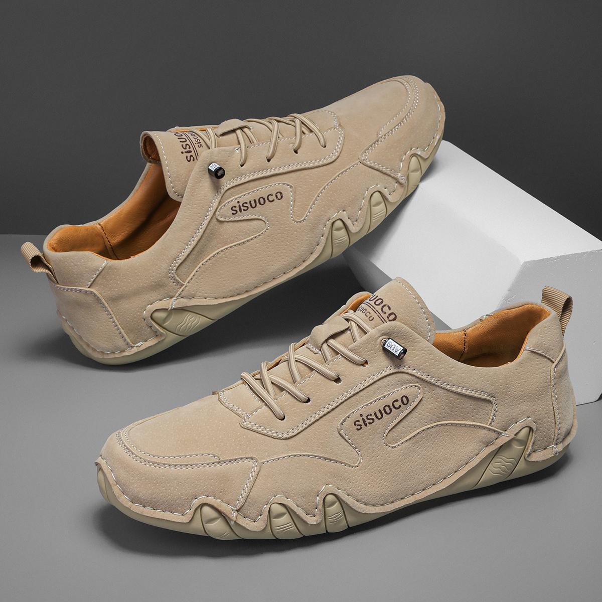 

Новые мокасины мужские кожаные туфли ручной работы повседневные туфли на плоской подошве для вождения роскошные удобные мокасины для мужчин большие размеры 40-47 40 бежевый