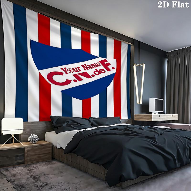 Club Nacional De Football Custom Name Wall Tapestry Aesthetic Wall Hanging Printed Fabric Blanket Decorative Tapestries for Bedroom Living Room Home D