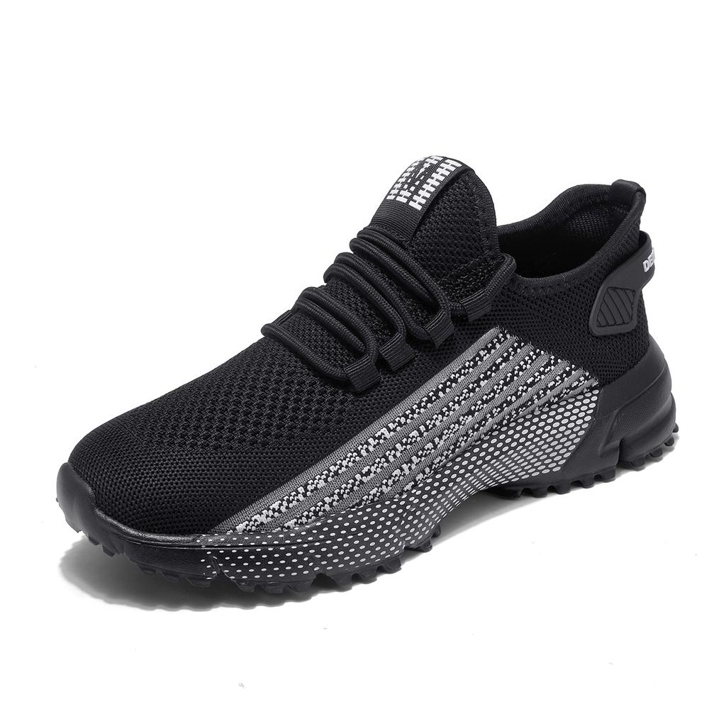 Knitted Mesh Running Shoes Breathable Men's Casual Sneakers Lightweight Outdoor Jogging Walking Trainers Anti-slip Sole