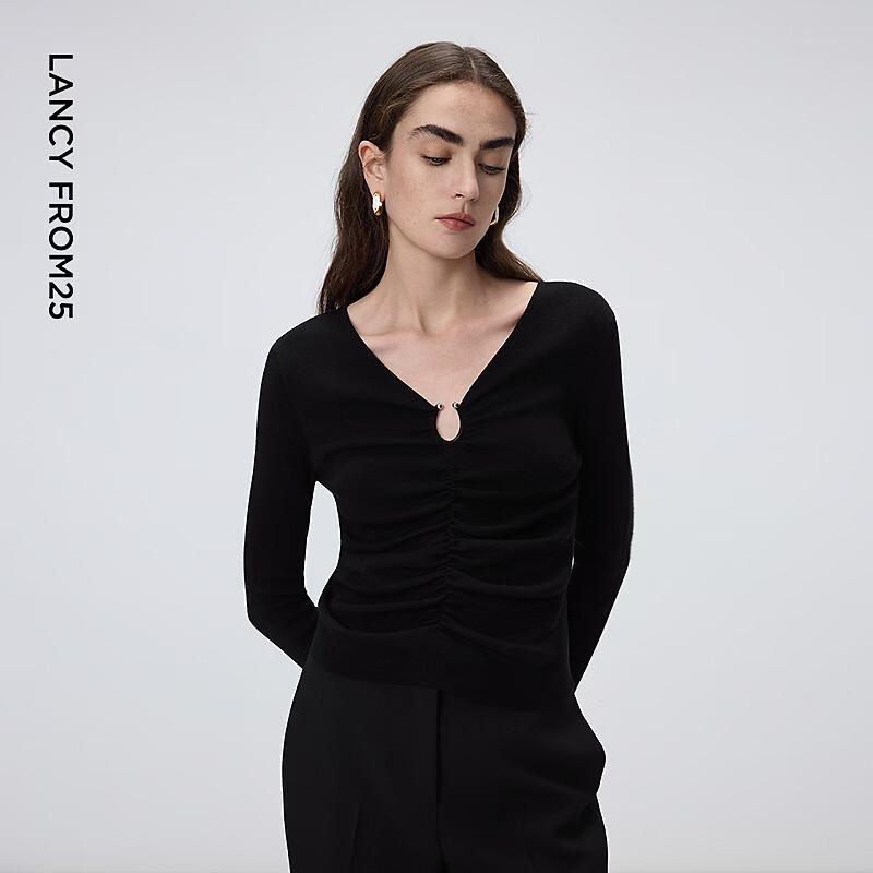 Lanzi Triacetate V-Neck Knit Top