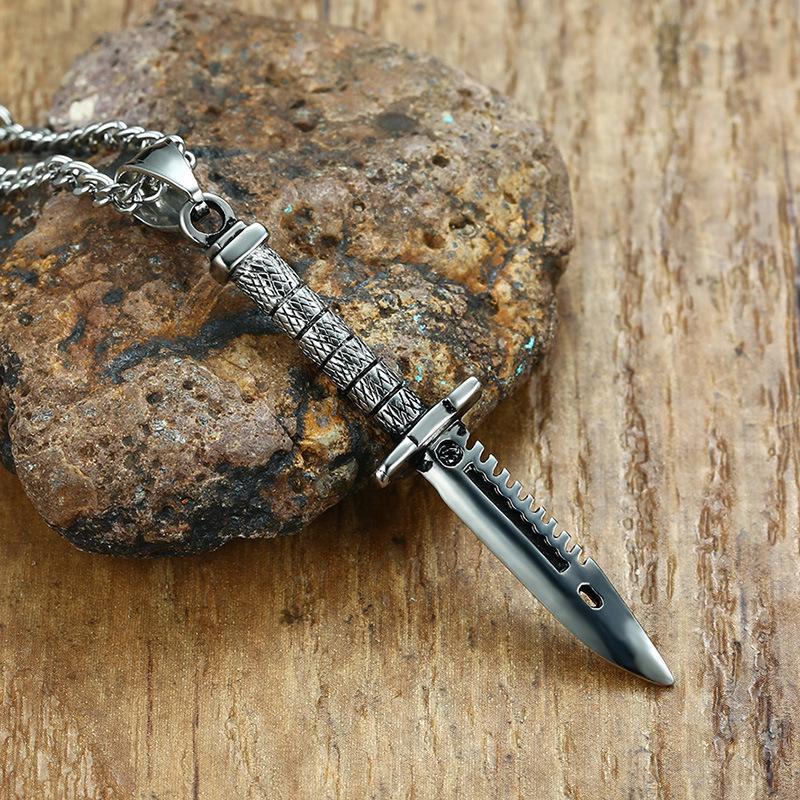 Collana con Ciondolo Pugnale in Acciaio Inossidabile da Uomo, PN-937