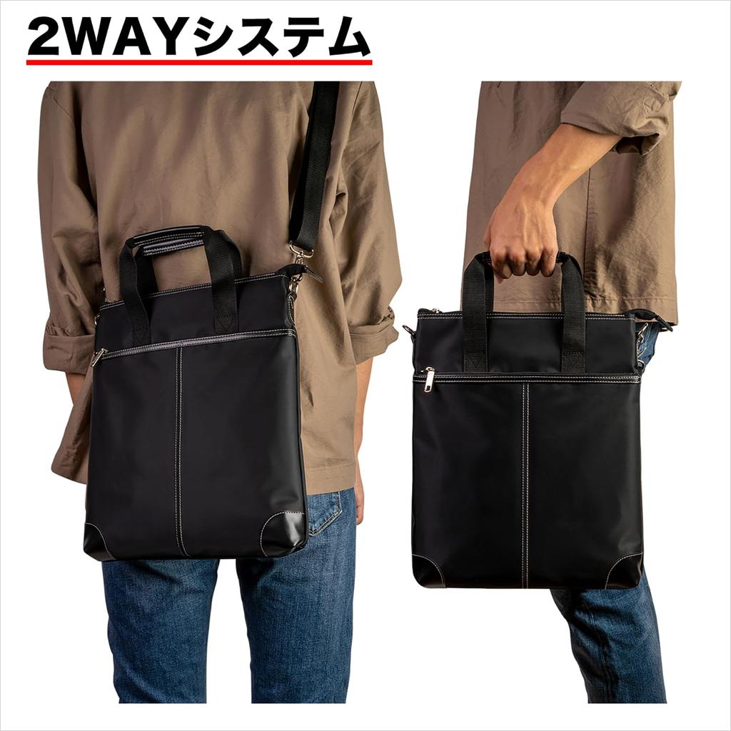 Vertical Shoulder Bag for A4 File Made In Toyooka Production Takehachi Set of 2 Cable Bands Tm0352 Men, Compatible, 330g, Japan, + Shin,