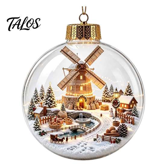 Garden Holiday Ornaments Glowing Christmas Story Ornament, Light-Up 3D Hanging Ball with Warm LED, Mini Decorative Spheres for Holidays Scene