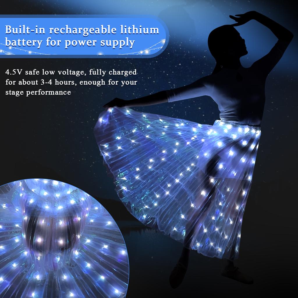 LED Glowing Light Skirt Adult Fancy Ballet Dancewear Christmas Party Costume Ball Performance Light Up Gown Luminous Clothing