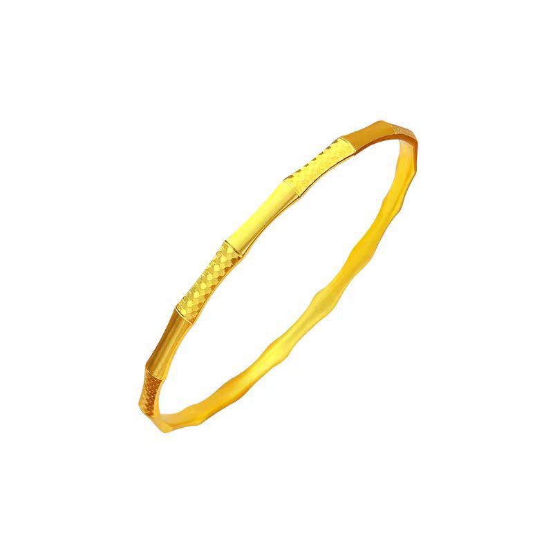 Gold-Tone Dragon Scale Brushed Bracelet: Women's Fashionable & Versatile Light Luxury Wristband