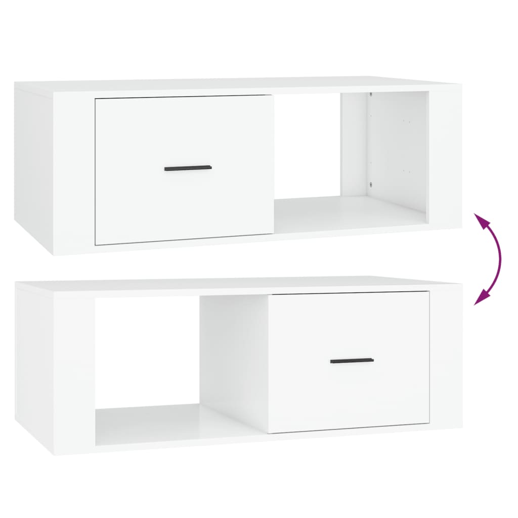 Coffee Table White 100 X 50.5 X 35 Cm Particleboard