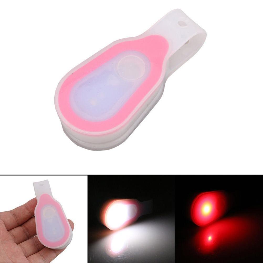 LED Clip On Flashlight Silicone Night Light Backpack Light Pocket Work Light Safety Warning Light for Outdoor Night