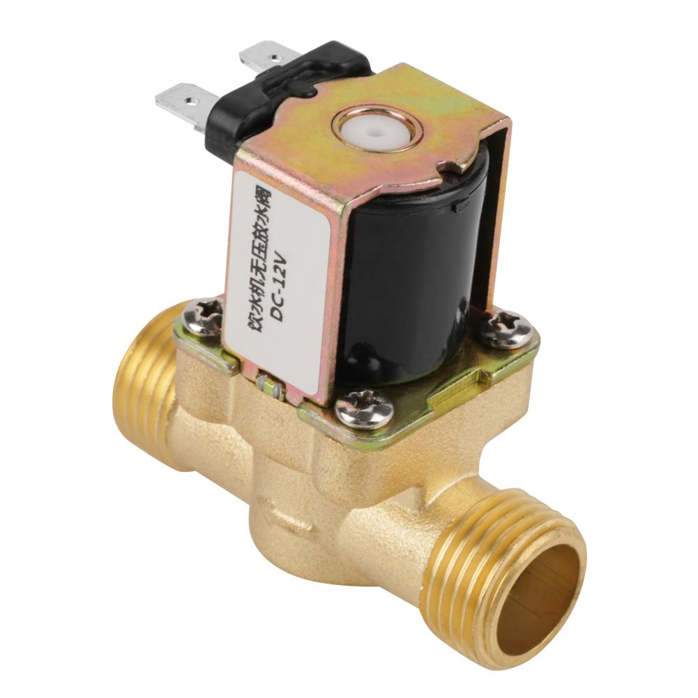 Valvola Solenoide Elettrica in Ottone 12V BSPP G1 2 NC Normalmente Chiusa a 2 Vie Senza Valvola Regolatrice di Pressione