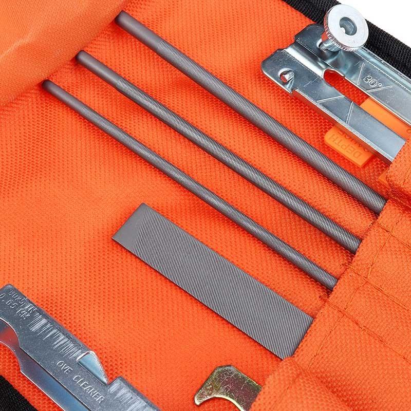 10/ 11/12 Pcs Set Professional Chainsaw Chain Sharpening Kit Tool Hardwood Handle Round/Flat File Guide Bar File Sharpener Tools