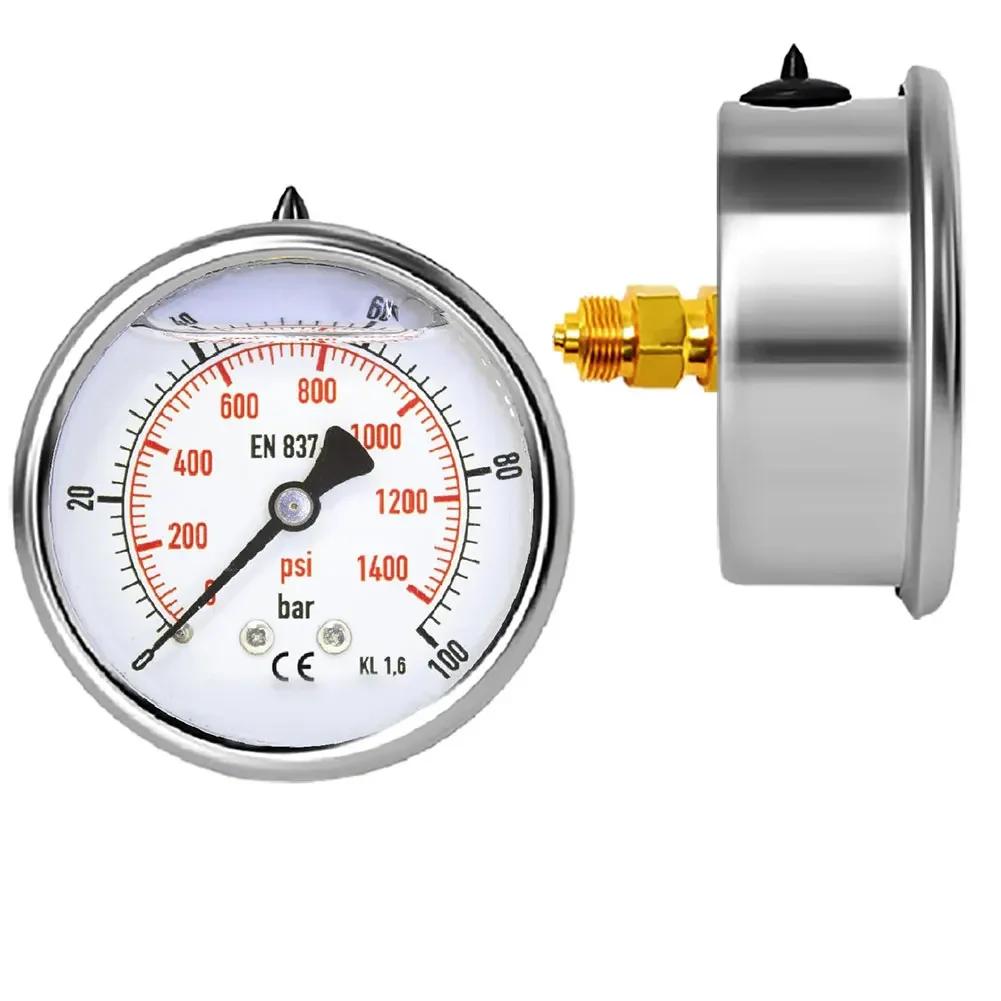 High Pressure Measurement Device Hydraulic Gauge 60mm Dial Accurate Measurement High Pressure Systems Hydraulic Applications