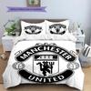 Manchester United FC Pattern Bedding Home Decoration Birthday Gift (1 * Duvet Cover + 2 * Pillowcase, Without Core)
