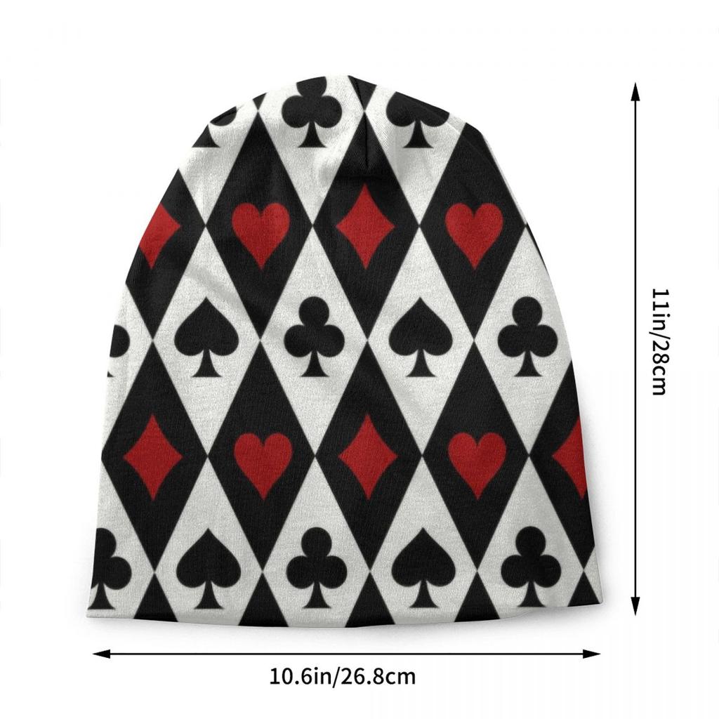 Cool Poker Bonnet Hats Hip Hop Knit Hats For Unisex Women Autumn Winter Warm Gambling Card Game Skullies Beanies Caps