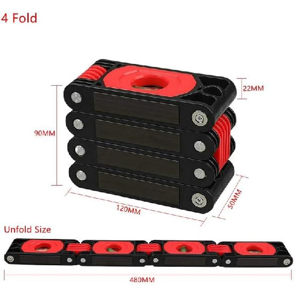 Magnetic Level Meter Foldable Level Ruler Precision Protractor Mini Leveler Angle Finder Construction Woodworking Measure Tool (4 Fold)