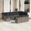 VidaXL Garden Lounge Set with Cushions 14 Pcs Grey Wicker 3250239